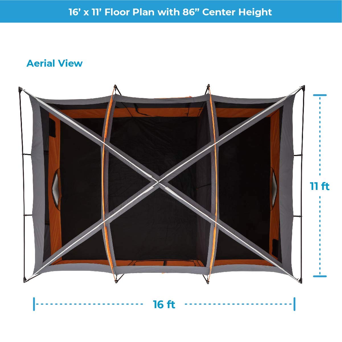 CORE 12 Person Tent | Large Multi Room Family Cabin Tent with Carry Bag for Outdoor Car Camping | Included Storage Pockets for Camping Accessories