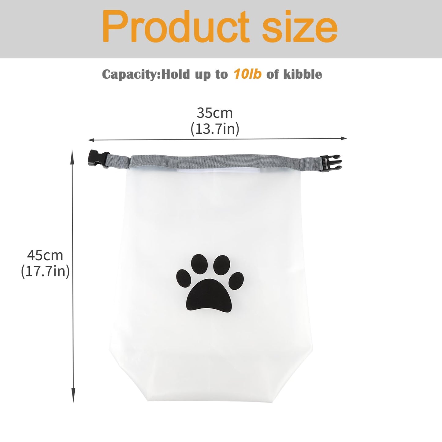 Brabtod Roll Top Dog Food Travel Bag 42cup,Travel Dog Food Container,Reusable EVA Dog Food Bag,Waterproof Dog Kibble Container,Dog Camping Essential-Ideal for Dog Boarding,Weekend Getaways