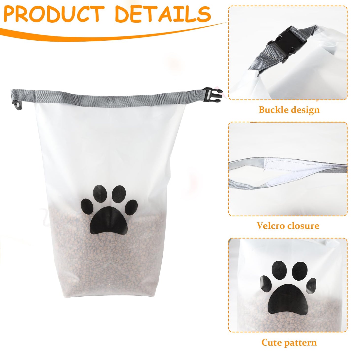 Brabtod Roll Top Dog Food Travel Bag 42cup,Travel Dog Food Container,Reusable EVA Dog Food Bag,Waterproof Dog Kibble Container,Dog Camping Essential-Ideal for Dog Boarding,Weekend Getaways