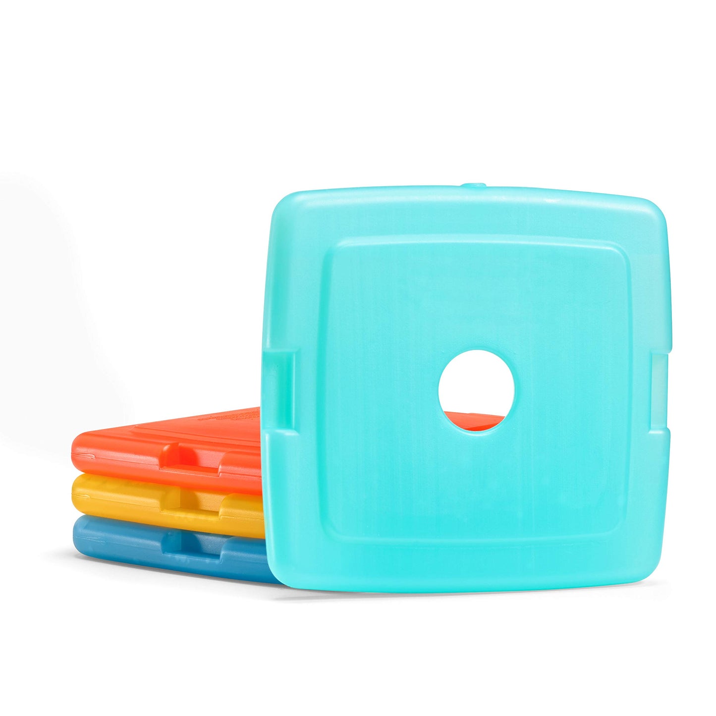 Cool Coolers By Fit & Fresh 4 Pack Slim Ice Packs, Quick Freeze Space Saving Reusable Ice Packs for Lunch Boxes or Coolers, Multi Colored, Single Pack