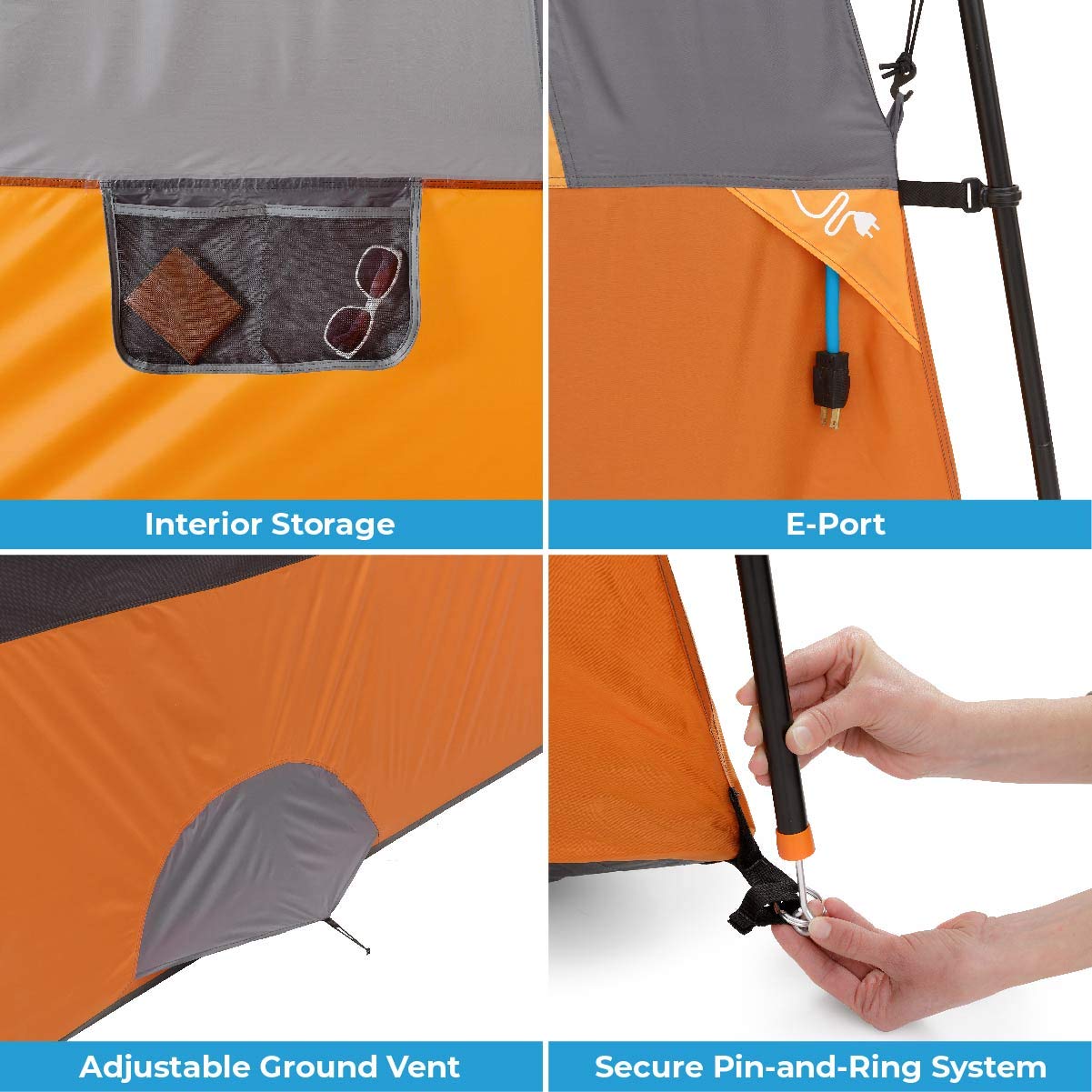 CORE 12 Person Tent | Large Multi Room Family Cabin Tent with Carry Bag for Outdoor Car Camping | Included Storage Pockets for Camping Accessories