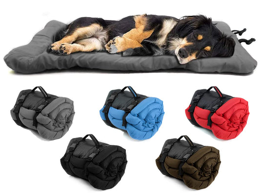 Senzkon Outdoor Dog Bed, 35”x24“ Portable Camping Travel Dog Bed, Soft, Comfortable, Waterproof, Non-Slip, Machine Washable Easy to Clean Pet Mat for Small, Medium and Large Dog and Cat